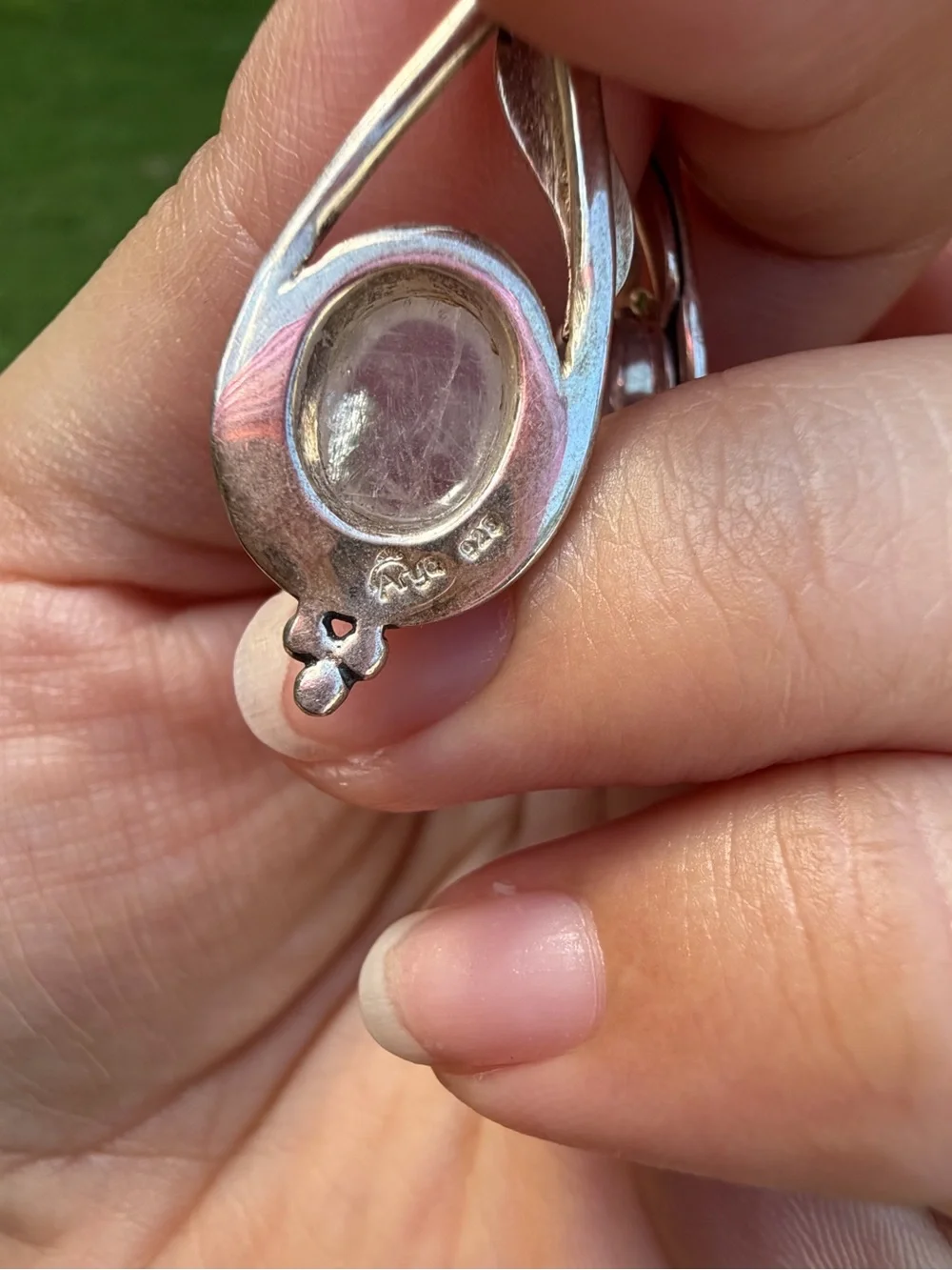 Vintage 925 Sterling Silver Moonstone Drop Earrings